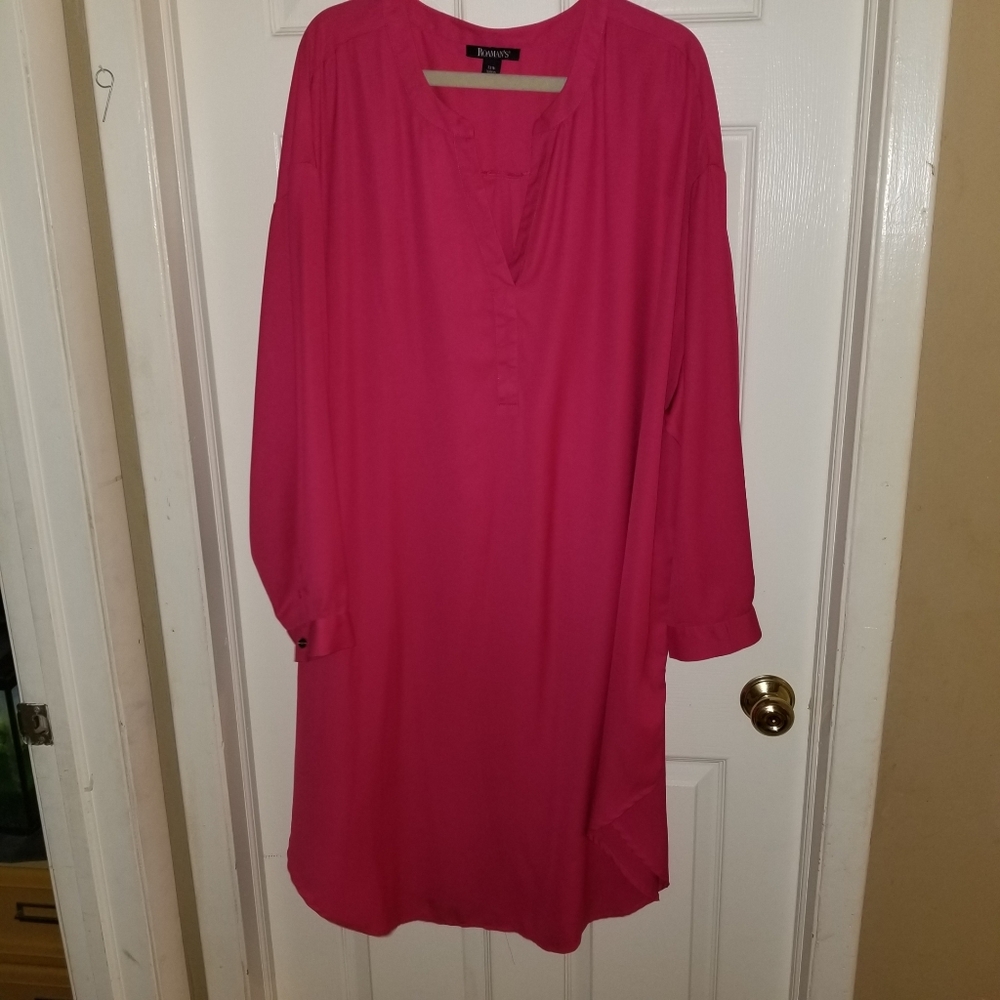 Georgette Pullover Ultra Tunic Magenta Pink